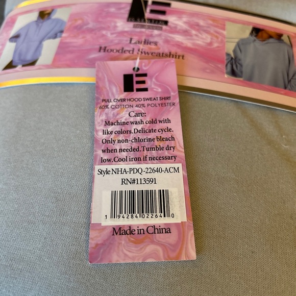 New Essential by Seven Ladies Hooded Light Blue Sweatshirt Size:Medium - Picture 2 of 3